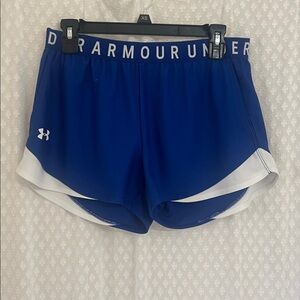 Under Armour Royal Blue and White Running Shorts